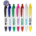 Certified USA Made - Wide White Barrels "Mini Click Pens" with Colored Trim